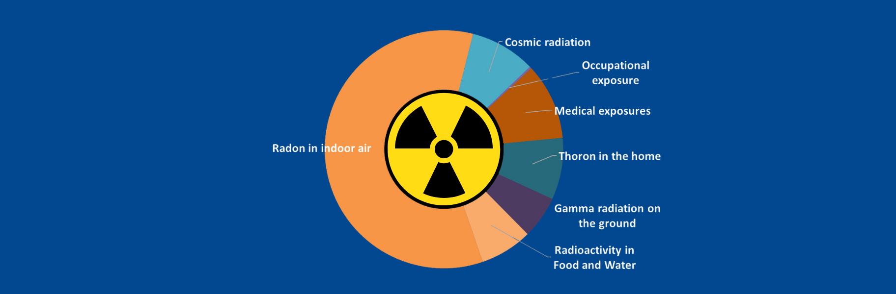 Decorative image of Pie Chart showing national average radiation dose