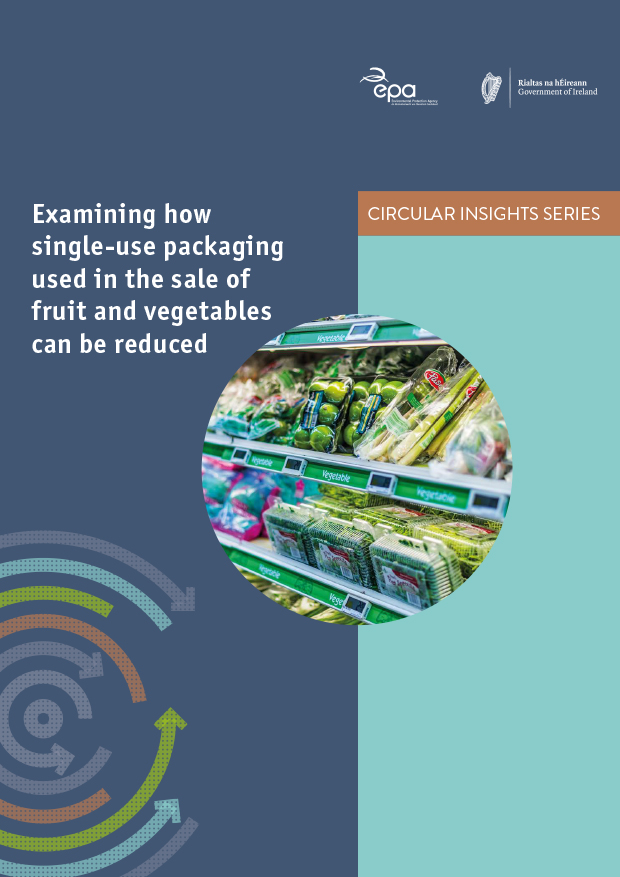 Image showing front cover of report including a picture of plastic packaged fruit and vegatables